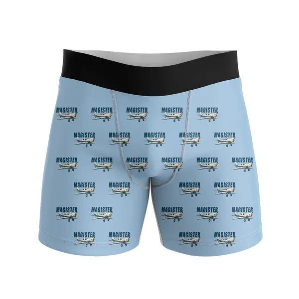 Miles M.14 Magister - Men Boxers - Cartoon Pattern - Light Blue