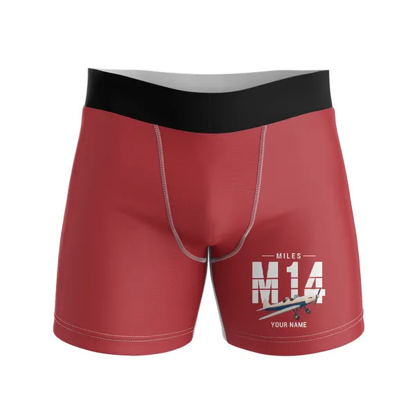Miles M.14 Magister - Men Boxers - Original + Name - Red