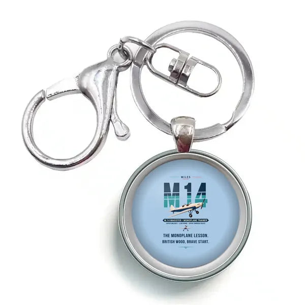 Miles M.14 Magister - Original - Circle Key Chain - Light Blue