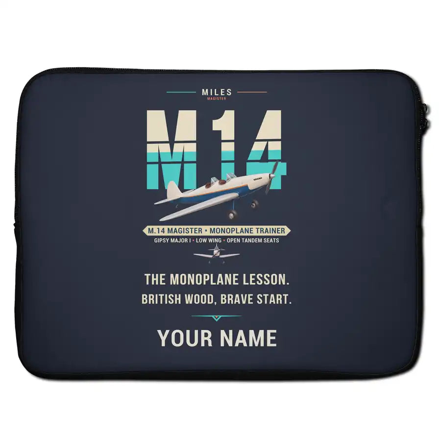 Miles M.14 Magister - Original + Name - Laptop Sleeve