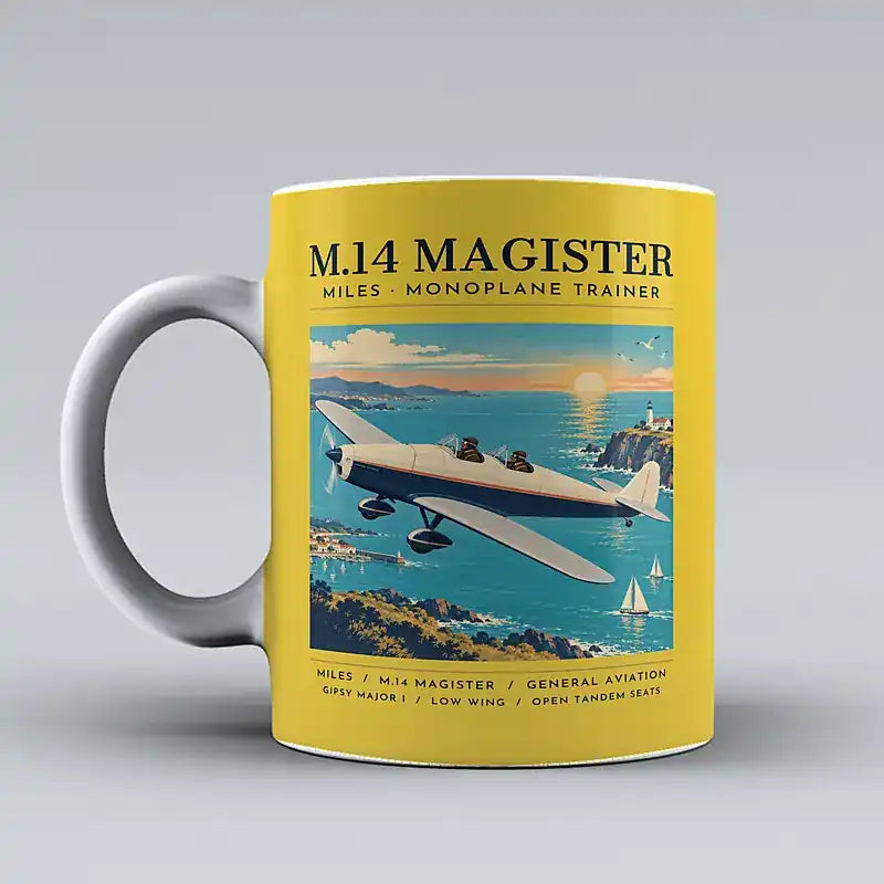 Miles M.14 Magister - Poster - Mug - Yellow