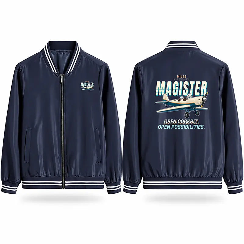 Miles M.14 Magister Stylish Jackets - Baseball Collar - Cartoon - Navy Blue