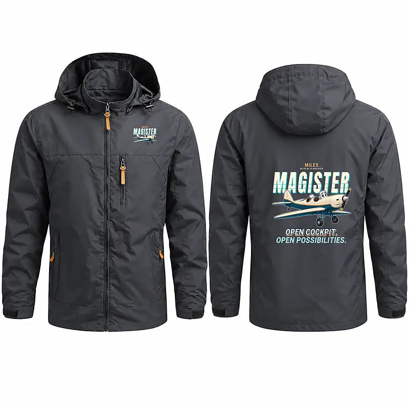 Miles M.14 Magister Stylish Jackets - Hooded Windbreaker - Cartoon - Charcoal