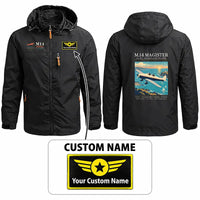 Thumbnail for Miles M.14 Magister Stylish Jackets - Hooded Windbreaker - Poster + Name - Black