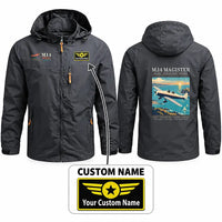 Thumbnail for Miles M.14 Magister Stylish Jackets - Hooded Windbreaker - Poster + Name - Charcoal