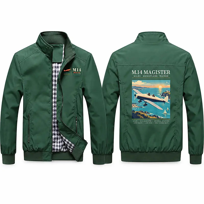 Miles M.14 Magister Stylish Jackets - Stand Collar - Poster - Green