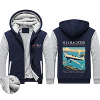 Thumbnail for Miles M.14 Magister Zipped Sweatshirts - Poster - Navy & Gray