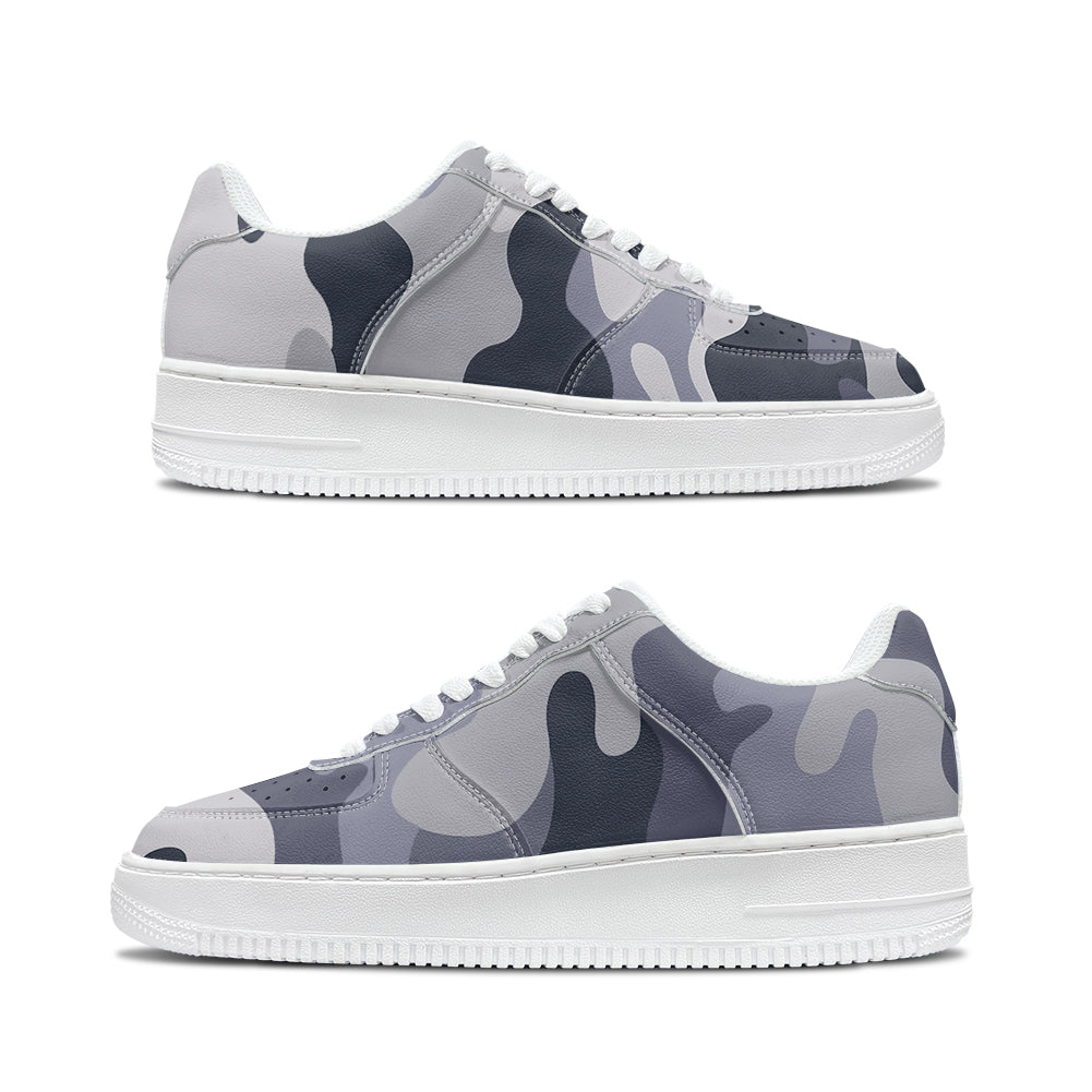 Military Camouflage Army Gray Designed Low Top Sport Sneakers & Shoes