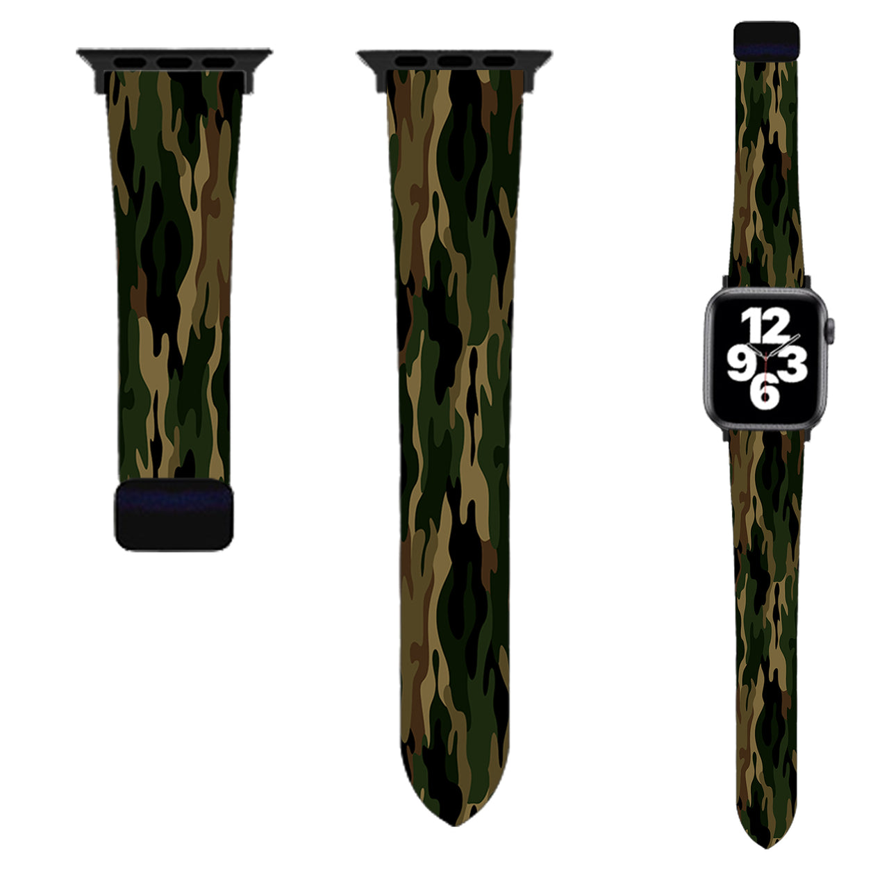 Military Camouflage Army Green Designed Soft Silicone Apple Watch Bands