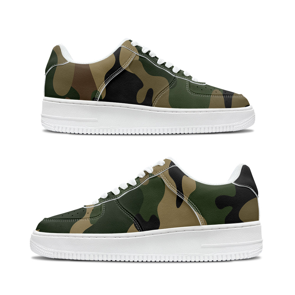 Military Camouflage Army Green Designed Low Top Sport Sneakers & Shoes