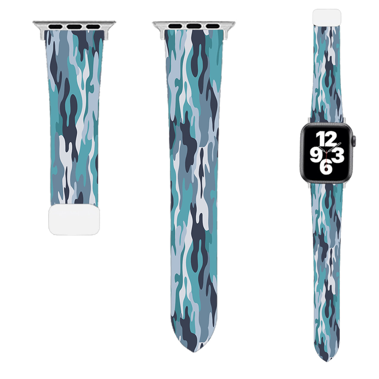 Military Camouflage Green Designed Soft Silicone Apple Watch Bands