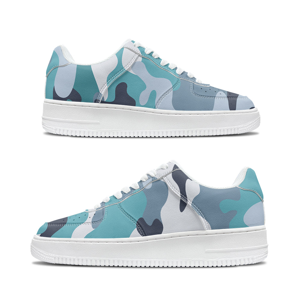 Military Camouflage Green Designed Low Top Sport Sneakers & Shoes