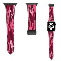 Thumbnail for Military Camouflage Red Designed Leather Apple Watch Straps