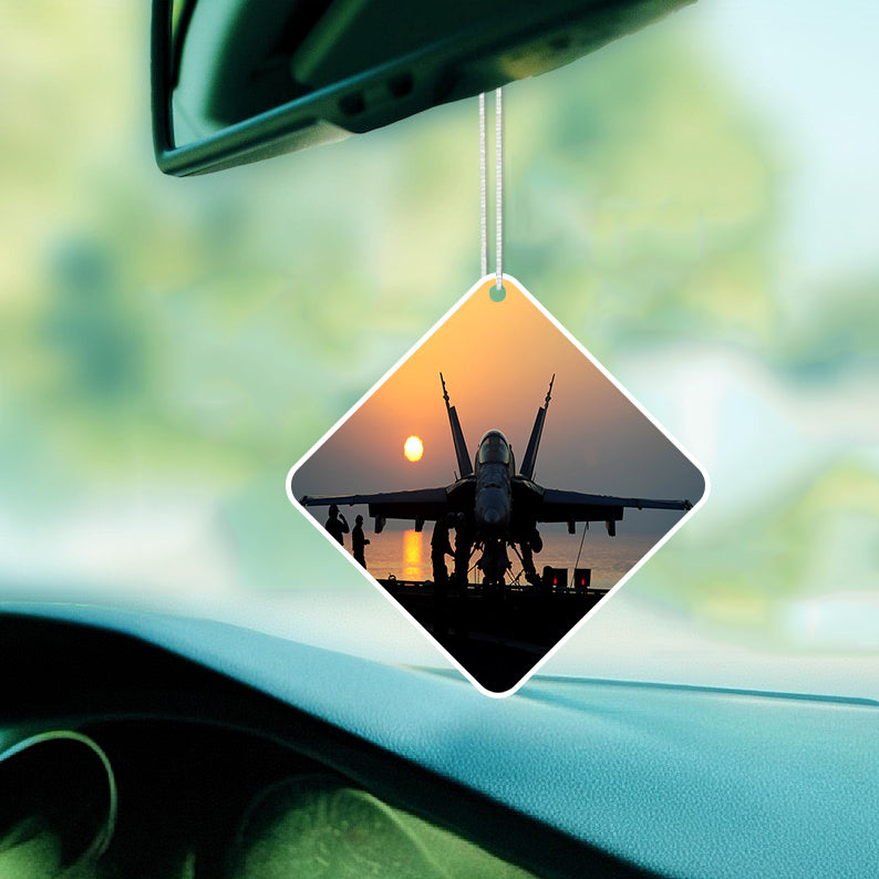 Military Jet During Sunset Designed Car Air Fresheners