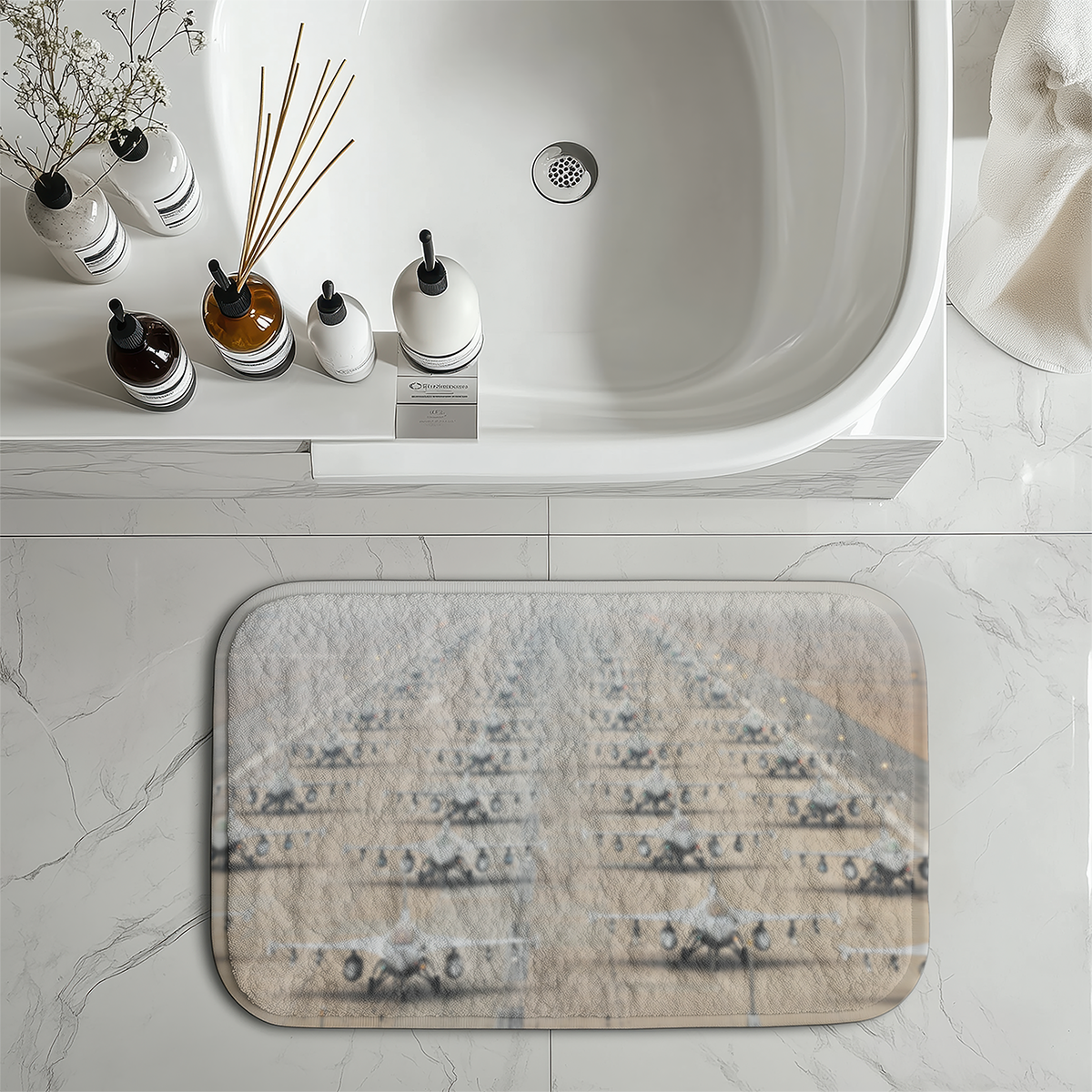 Military Jets Designed Bath Mats