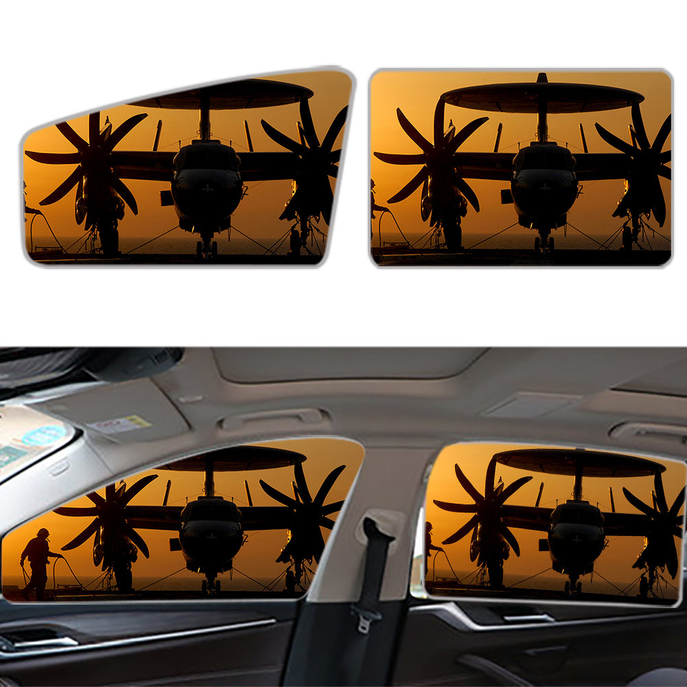 Military Plane at Sunset Designed Car Sun Shade (Side window)