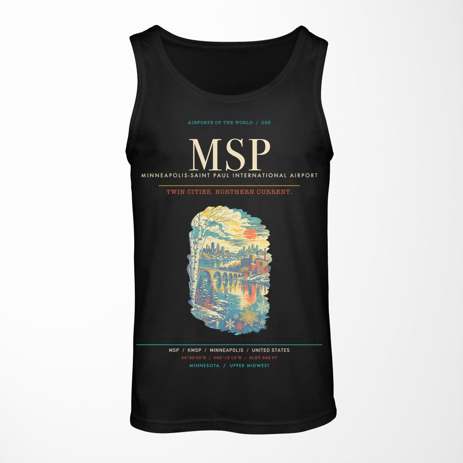 Minneapolis-Saint Paul International Airport MSP Tank Top - Black