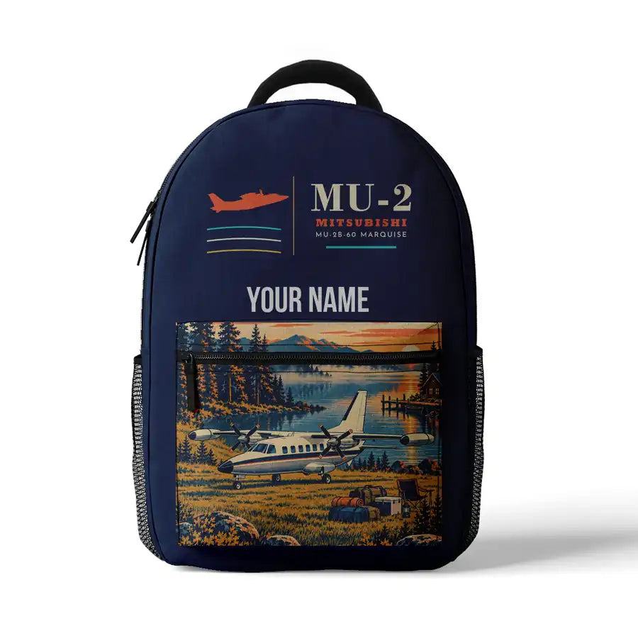 Mitsubishi MU-2B-60 Marquise - 3D Backpack - Dark Blue + Name