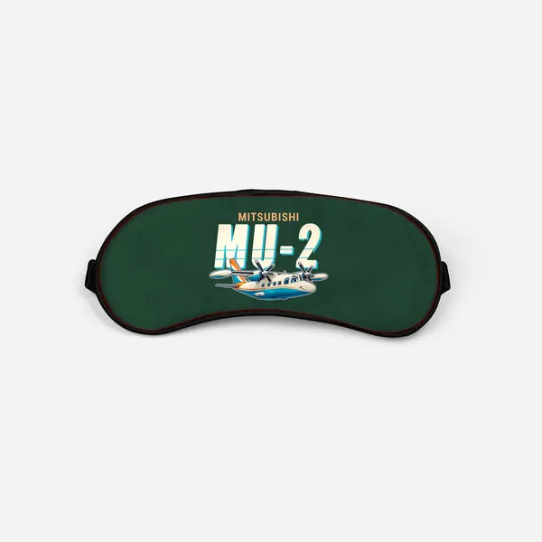 Mitsubishi MU-2B-60 Marquise - Cartoon - Sleep Mask - Dark Green