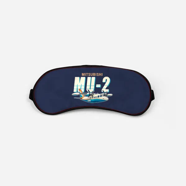 Mitsubishi MU-2B-60 Marquise - Cartoon - Sleep Mask - Navy Blue