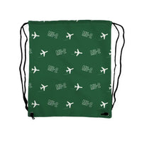 Thumbnail for Mitsubishi MU-2B-60 Marquise - Drawstring Bag - 3D Pattern - Green