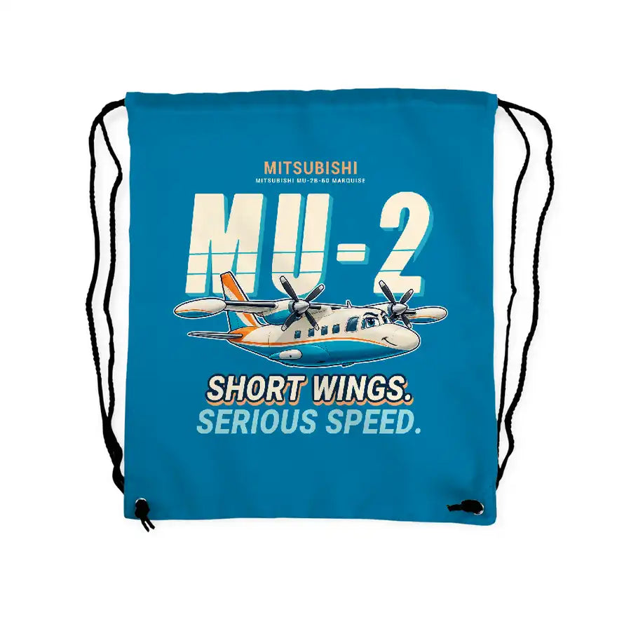 Mitsubishi MU-2B-60 Marquise - Drawstring Bag - Cartoon - Light Blue