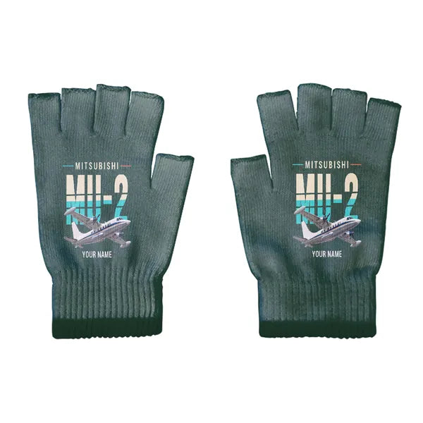 Mitsubishi MU-2B-60 Marquise - Gloves - Cut - Original + Name - Dark Green