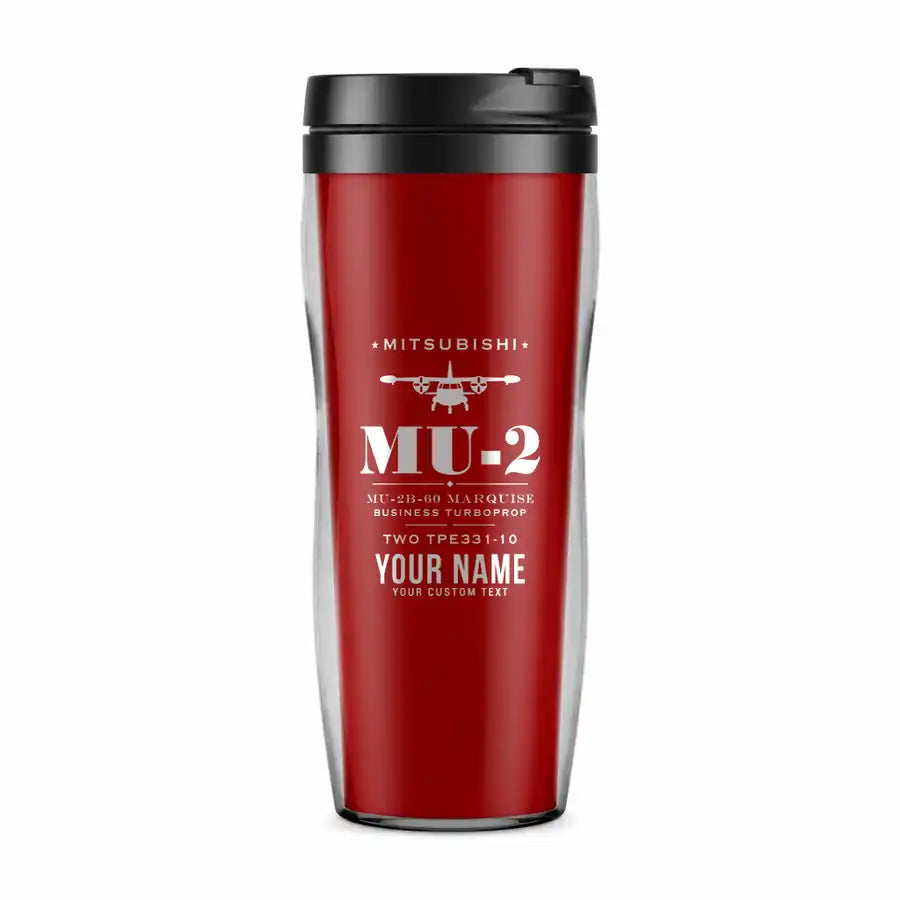 Mitsubishi MU-2B-60 Marquise - Heritage + Name - Plastic (No Holder) - Red