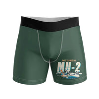 Thumbnail for Mitsubishi MU-2B-60 Marquise - Men Boxers - Cartoon - Dark Green