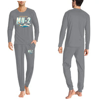 Thumbnail for Mitsubishi MU-2B-60 Marquise - Men Pajamas - Cartoon Chest - Gray