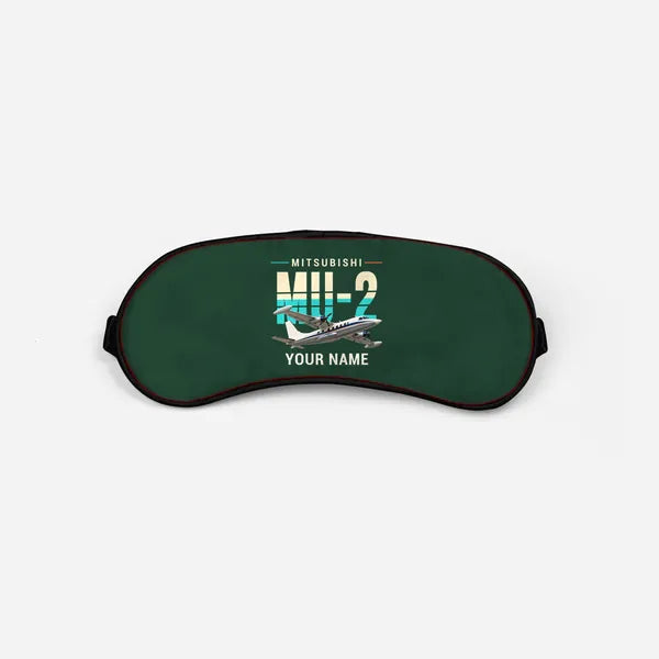 Mitsubishi MU-2B-60 Marquise - Original + Name - Sleep Mask - Dark Green