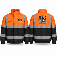 Thumbnail for Mitsubishi MU-2B-60 Marquise Reflective Winter Jackets - Cartoon - Orange & Navy
