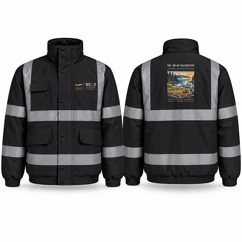 Mitsubishi MU-2B-60 Marquise Reflective Winter Jackets - Poster - Black