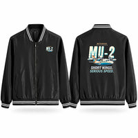 Thumbnail for Mitsubishi MU-2B-60 Marquise Stylish Jackets - Baseball Collar - Cartoon - Black
