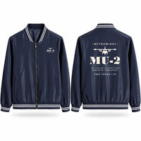 Thumbnail for Mitsubishi MU-2B-60 Marquise Stylish Jackets - Baseball Collar - Heritage - Navy Blue