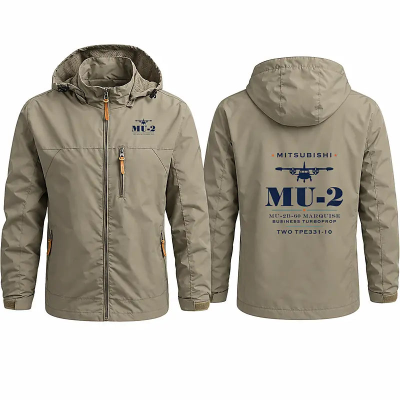 Mitsubishi MU-2B-60 Marquise Stylish Jackets - Hooded Windbreaker - Heritage - Khaki