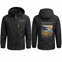 Thumbnail for Mitsubishi MU-2B-60 Marquise Stylish Jackets - Hooded Windbreaker - Poster - Black