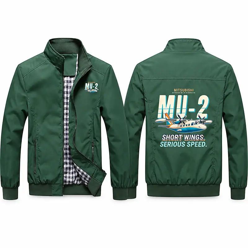 Mitsubishi MU-2B-60 Marquise Stylish Jackets - Stand Collar - Cartoon - Green