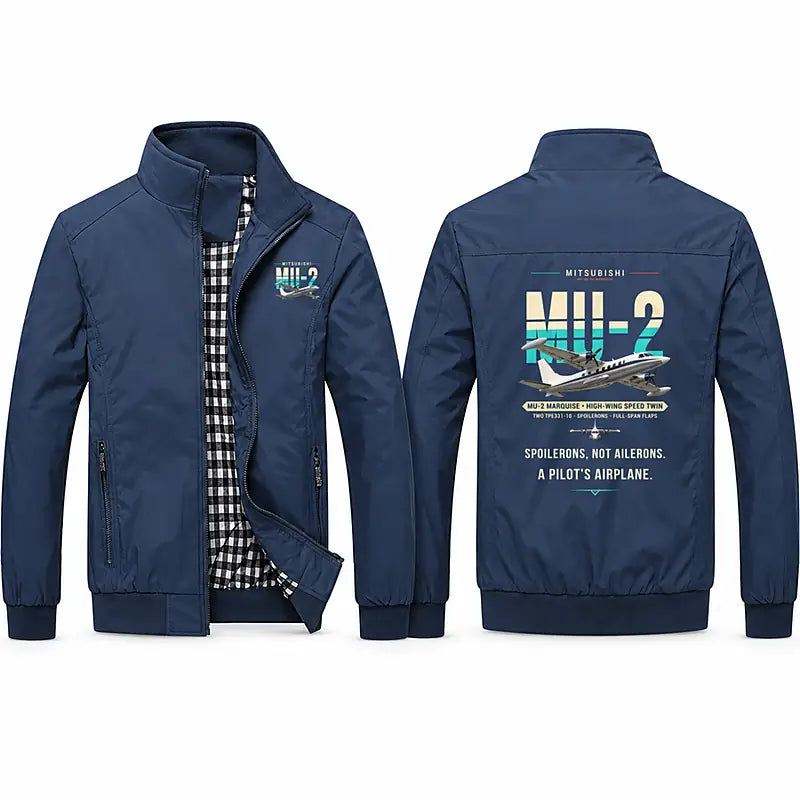 Mitsubishi MU-2B-60 Marquise Stylish Jackets - Stand Collar - Original - Navy Blue