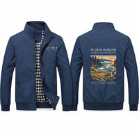 Thumbnail for Mitsubishi MU-2B-60 Marquise Stylish Jackets - Stand Collar - Poster - Navy Blue