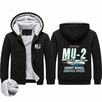 Thumbnail for Mitsubishi MU-2B-60 Marquise Zipped Sweatshirts - Cartoon - Black