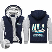 Thumbnail for Mitsubishi MU-2B-60 Marquise Zipped Sweatshirts - Cartoon - Navy & Gray