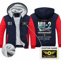 Thumbnail for Mitsubishi MU-2B-60 Marquise Zipped Sweatshirts - Original + Name - Navy & Red
