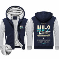 Thumbnail for Mitsubishi MU-2B-60 Marquise Zipped Sweatshirts - Original - Navy & Gray