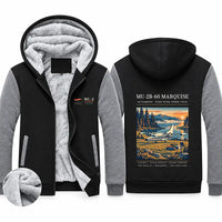 Thumbnail for Mitsubishi MU-2B-60 Marquise Zipped Sweatshirts - Poster - Black & Gray