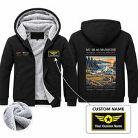 Thumbnail for Mitsubishi MU-2B-60 Marquise Zipped Sweatshirts - Poster + Name - Black