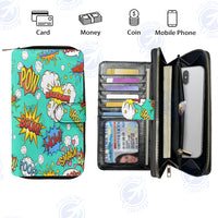 Thumbnail for Mixed Comics Designed Leather Long Zipper Wallets