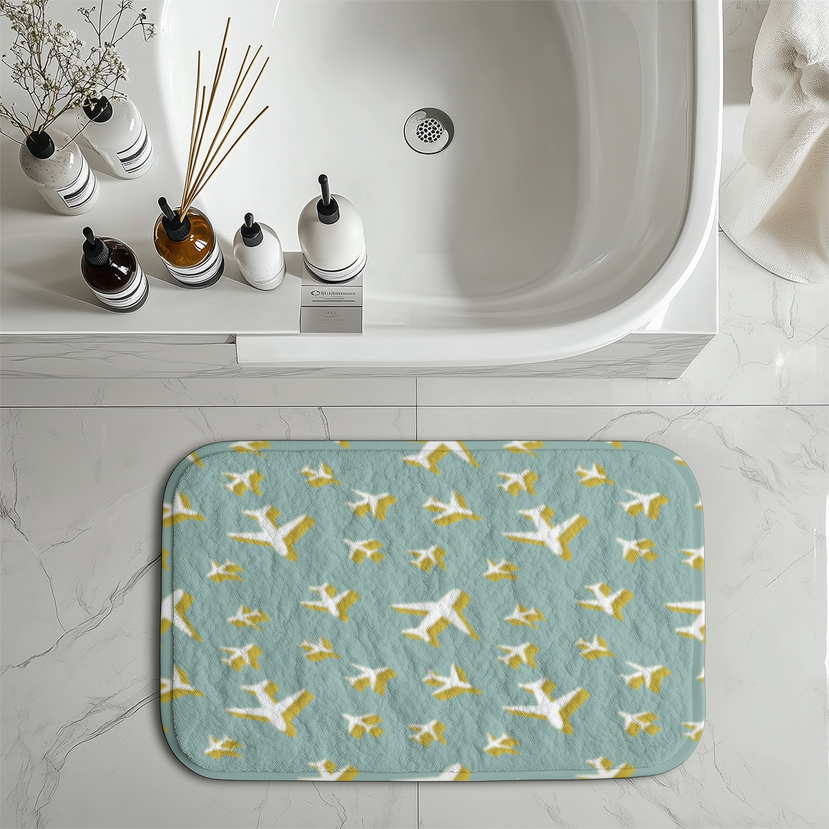 Mixed Size Airplanes Designed Bath Mats