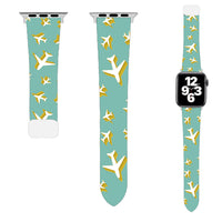 Thumbnail for Mixed Sized Airplanes (Green) Designed Soft Silicone Apple Watch Bands