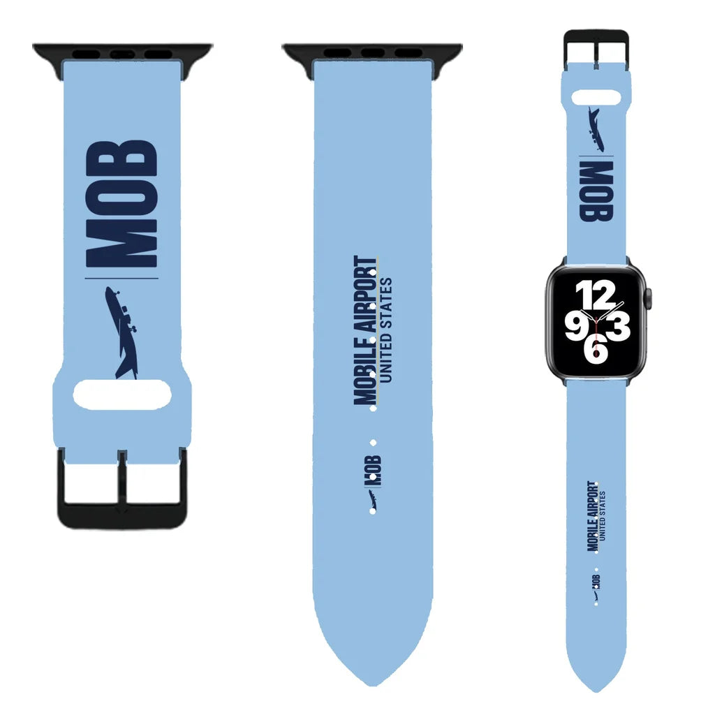 WBV6 | Mobile Regional Airport MOB | Light Blue (Metal Buckle)